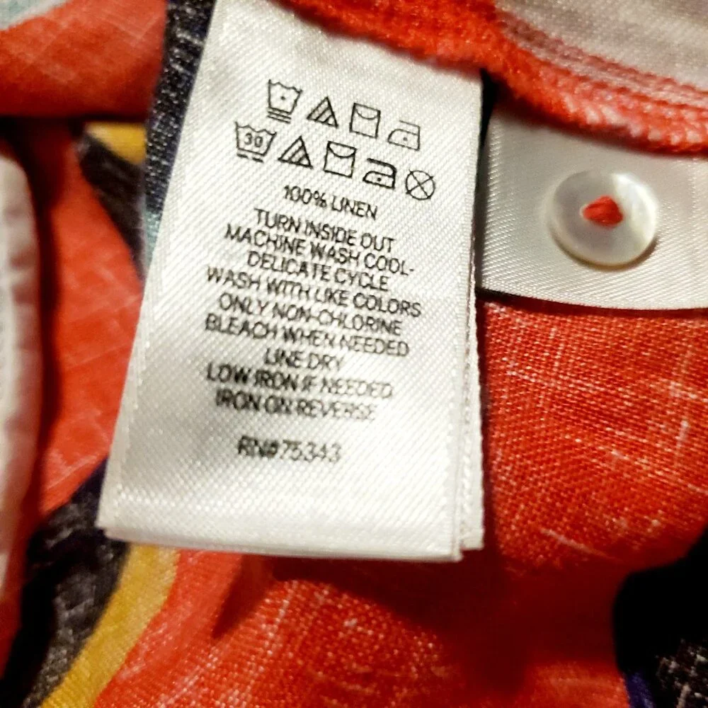 Linen Sigrid Olsen Floral Shift Dress with Pockets Size M - Picture 3 of 8